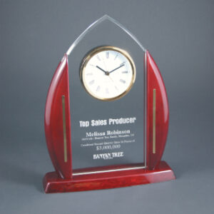 11" Arch Cathedral Acrylic Award with Clock