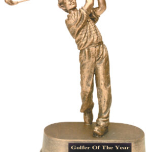 8 3/4 inch Gold Male Golfer Resign Trophy