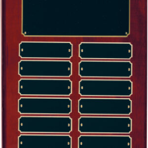 9 x 12" 12 Plate Rosewood Piano Finish Perpetual Plaque Award