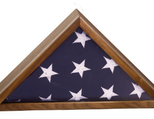 Flag Display Case with Walnut Piano Finish. Holds 3 X 5" Flag.