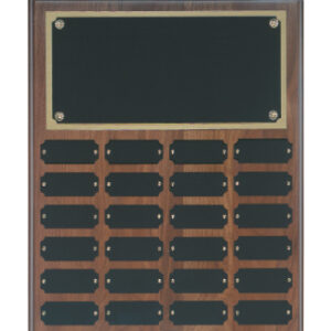 12 x 15" 24 Plate Walnut Perpetual Plaque Award